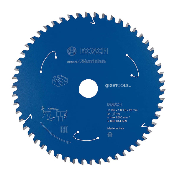 Bosch 6-1/4" ( 165mm ) 54T Expert for Aluminum Circular Saw blade ( 2608644539 ) MADE IN ITALY