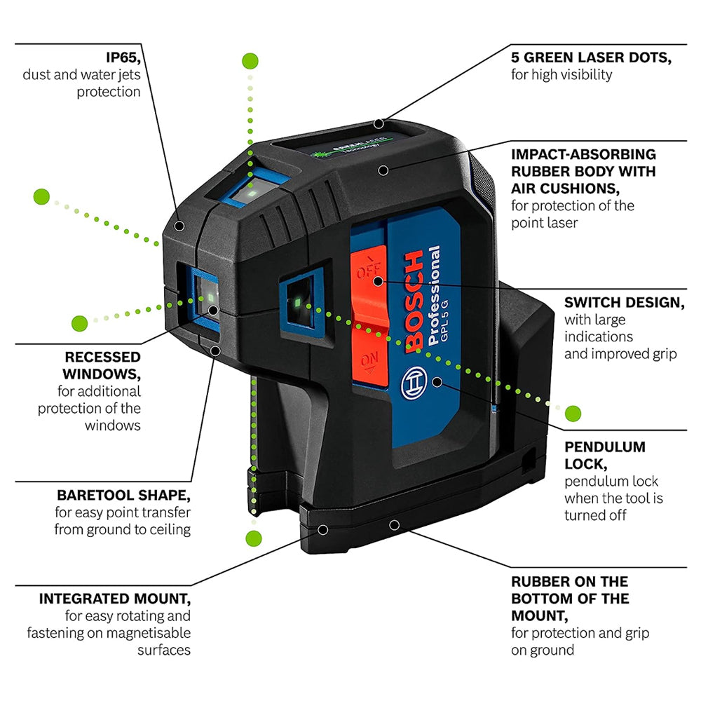 Point Laser System Bosch GPL 5G Five Point Laser Level – GIGATOOLS Industrial Center