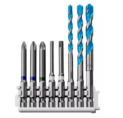 Bosch 8pcs ExtraHard Pick and Click Screwdriver Bits & Multi Construction Drill Bit Set ( 2608522420 )