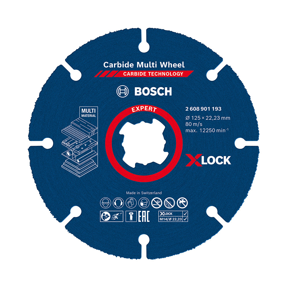 Bosch 125mm Carbide Multi-Wheel, X-Lock Cutting Disc (2608901193)