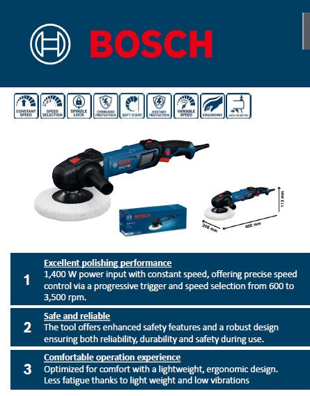 Bosch Professional GPO 14-180 S Polisher (1400W)