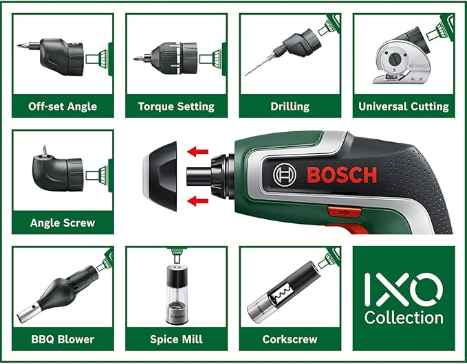 Bosch IXO 7 Cordless Screwdriver Gun 3 6V Multi Attachment Options bosch-ixo-7-cordless-screwdriver-gun-3-6v-multi-attachment-options