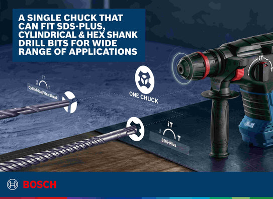 Bosch GBH 18V-18 X Professional Cordless Brushless Rotary Hammer 18V Bare Tool, OneChuck System