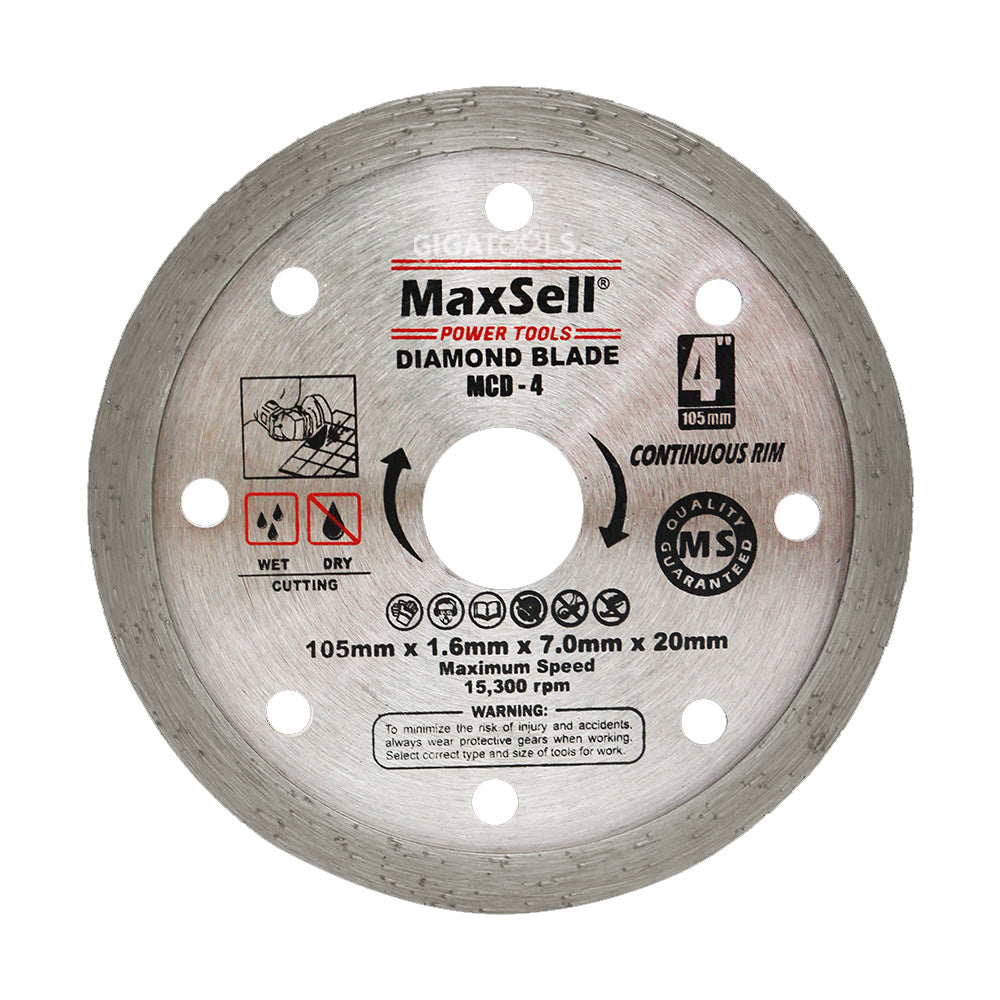 Maxsell Continuous Rim Diamond Cutting Blade For Wet Cutting ...