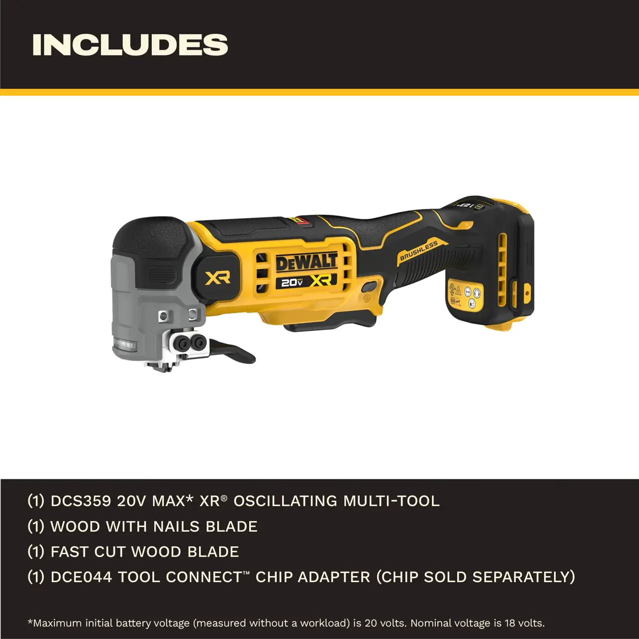 DeWalt DCS359N -KR Brushless Cordless Oscillating Multi-Tool 20V MAX XR Li-Ion DCS359 ( Bare Tool Only)