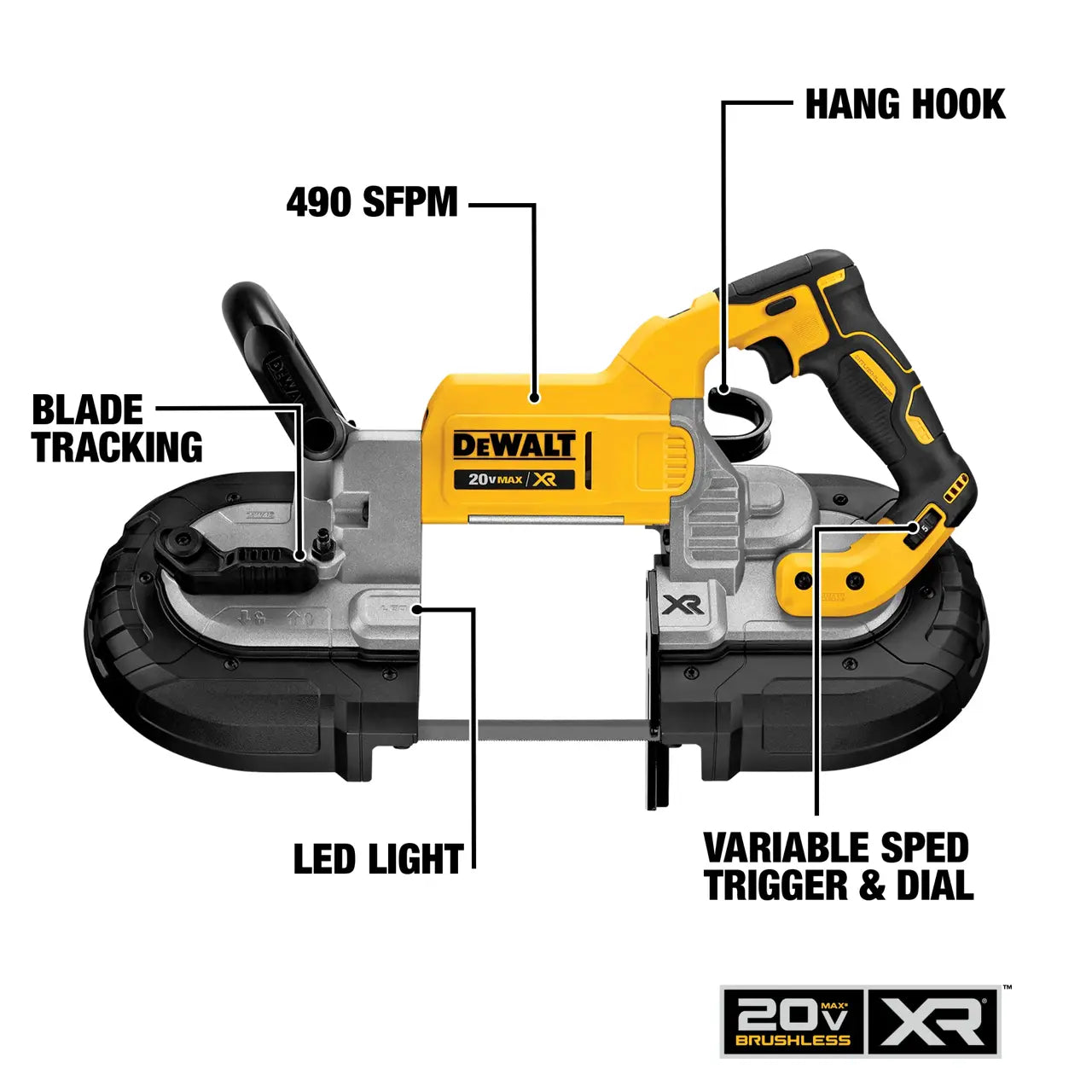 DeWalt DCS374N -KR Brushless Cordless Deep Cut Band Saw 20V MAX XR Li-ion DCS374 (Bare Tool Only)