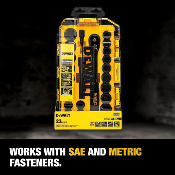 DeWalt DWMT74739 23 pc. 1/2 in. Drive Combination Impact Socket Set ...
