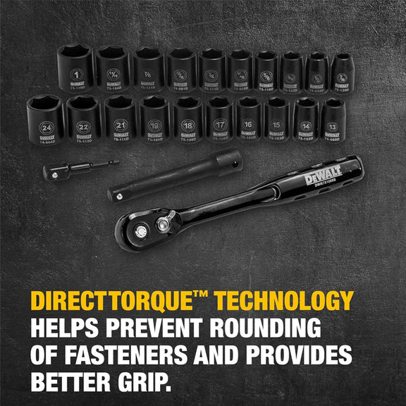 DeWalt DWMT74739 23 pc. 1/2 in. Drive Combination Impact Socket Set ...