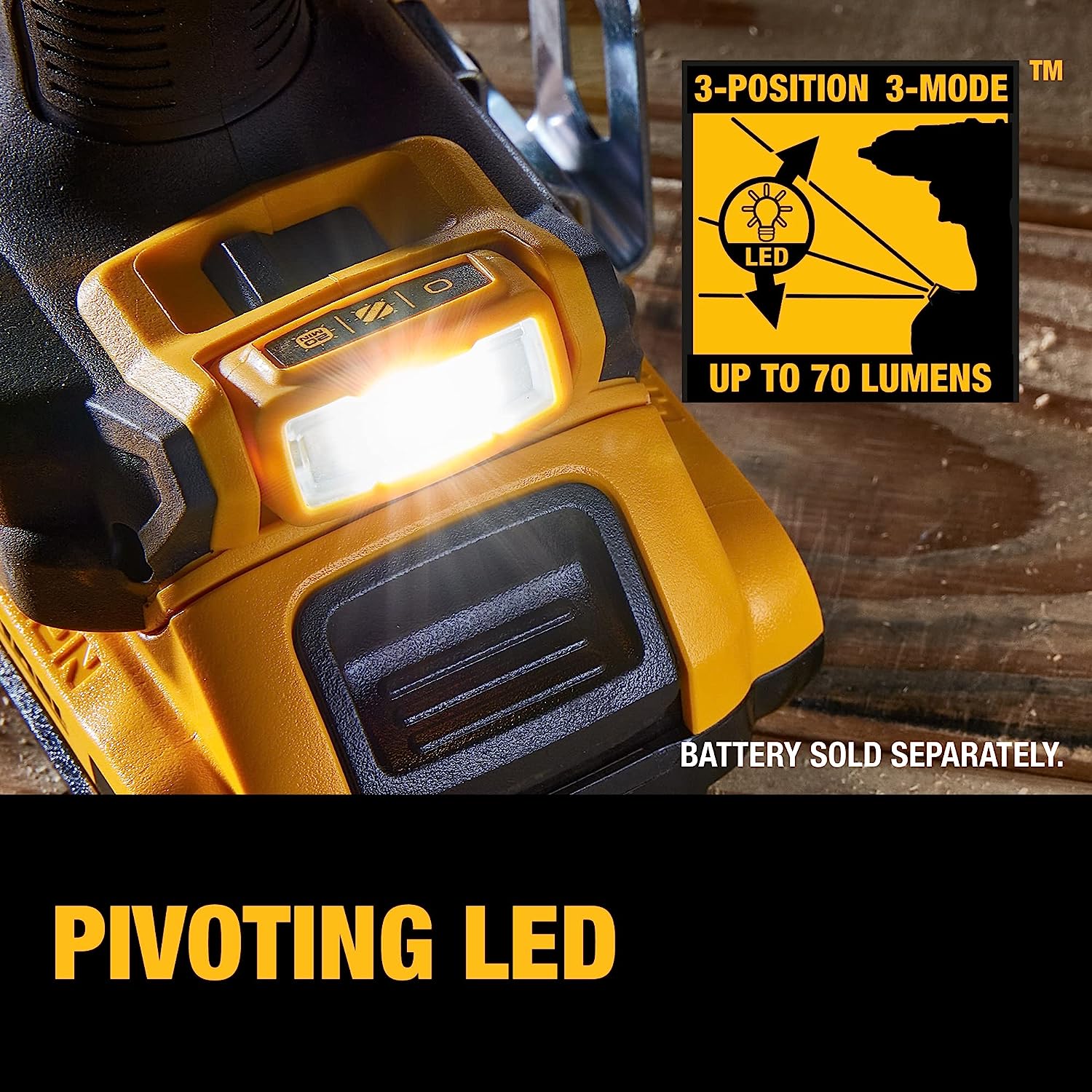 thumbnail image 2 of AUTOJARE 20V Brushless Hammer Drill (Tool Only) For DEWALT DCB205 Battery, 1/2" Keyless Chuck, 1065 In-lbs Torque, Compact Design, Yellow/Black 2 of 6