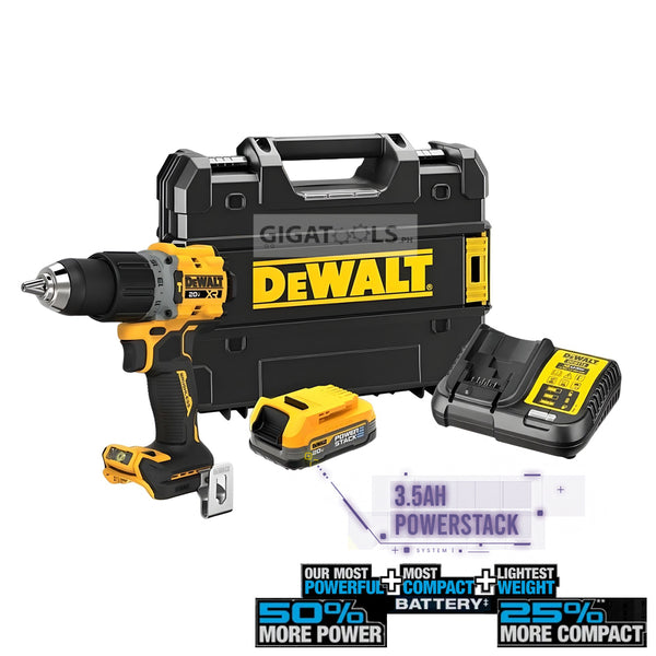 DeWalt DCD806S1T Brushless Cordless 1/2" Hammer Drill/Driver 20V MAX with PowerStack Battery (3.5Ah) Li-Ion Kit Set DCD806