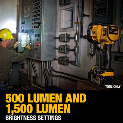 DeWalt DCL043 Cordless Jobsite LED Spotlight / Work Light, Pivoting Head, 1500 Lumens 18V/20V (Bare Tool Only)