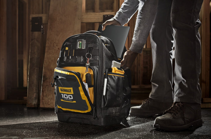 best laptop and tool backpack Klein Tools 62805BPTECH 28-Pocket Bag, Tradesman Pro Extra-Large Tech Tool Backpack with Molded Bottom, Charging Port Organize and tote tools to your jobsite with the Mens Tool Bag Utility Backpack by Stalwart Tradesman Pro Backpack/Tool Bag, 25