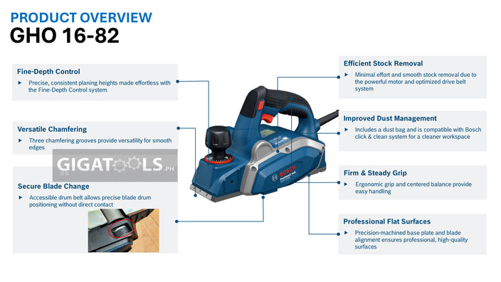 Bosch Professional GHO 16-82 Planer (600W)