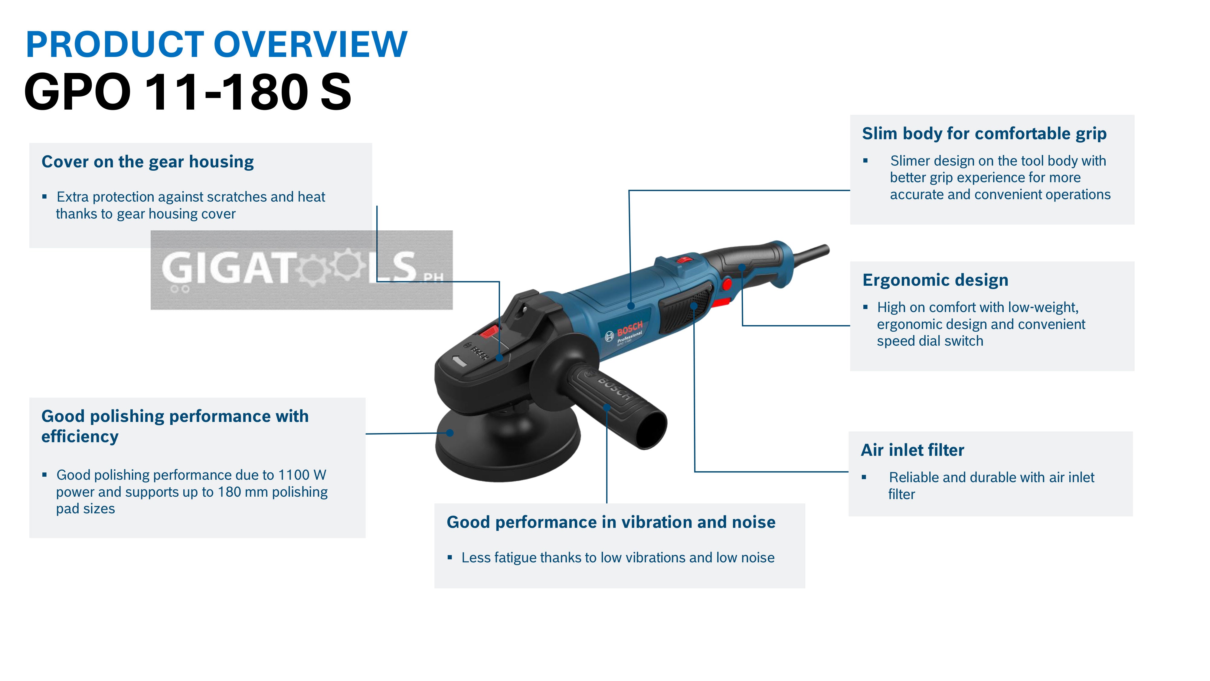 Bosch Professional GPO 11-180 S Polisher (1100W)