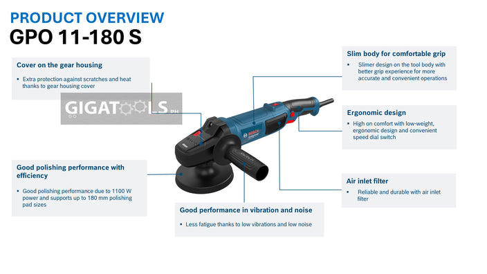 Bosch Professional GPO 11-180 S Polisher (1100W)
