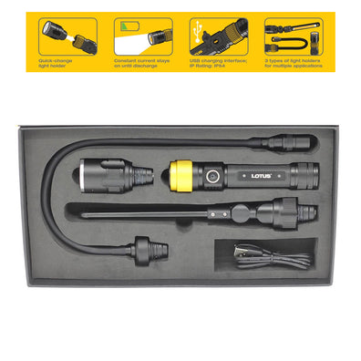Lotus Rechargeable 3-in-1 Flashlight (350Lumens) ( LTHT350QCF )