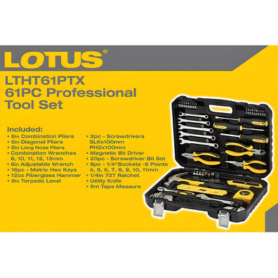Lotus 61pcs. PRO Hand Tool Kit Set ( LTHT61PTX )