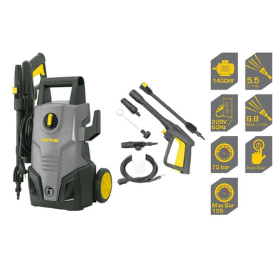 Lotus LTPW1400X Pressure Washer w/ Wheels (1400W)