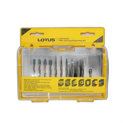 Lotus LTXT11CEX 11pcs. Rotary Tool Carving/Engraving Kit Set