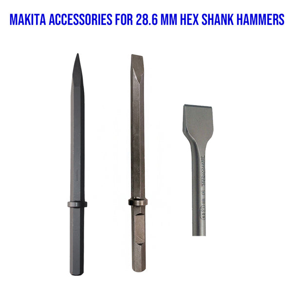 Makita Chisel Accessories for 28.6mm Hex Shank Hammers