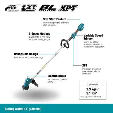 Makita DLX2398 Cordless Grass Trimmer + Cordless Blower 18V LXT® Li-Ion Combo Kit Set ( DUR192L +  DUB184 )
