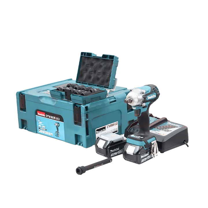 Makita DTW300FJX3 Cordless Brushless Impact Wrench 18V LXT (Kit Set)