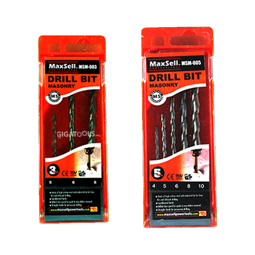 Maxsell Masonry Drill Bit Set (Bricks, Masonry, Concrete and Tiles ...