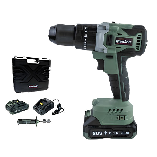 Maxsell Tools Maxsell MCI-20V Cordless Brushless Hammer Drill 20V Max Kit Set ...