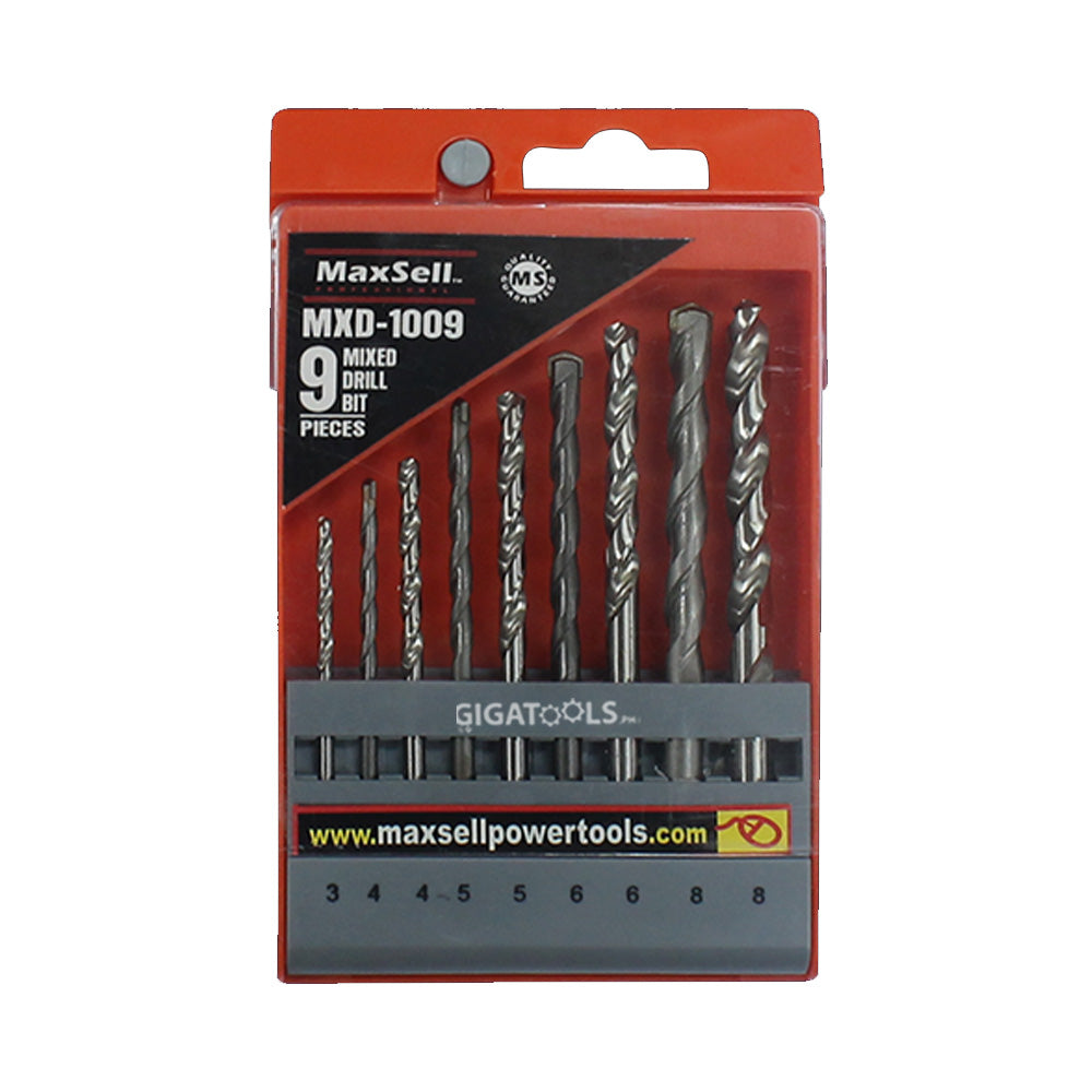 Maxsell MXD-1009 9pcs Mixed Drill Bit Set ( Masonry & Hss Metal ...
