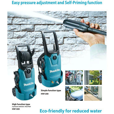 Makita HW1200 High Pressure Washer 120 Bars ( 1,800W )