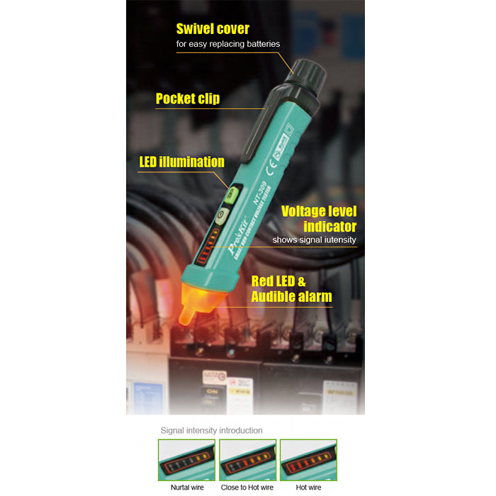 Pro'sKit Smart Non-Contact Voltage Tester – GIGATOOLS Industrial Center