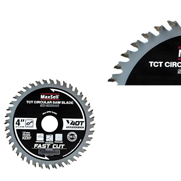 Maxsell SB-210040 4" x 40T Circular Saw Blade Tungsten Carbide Tip – Anti Kickback (Fast Cut for Plywood, Wood with Nails & Hardwood)