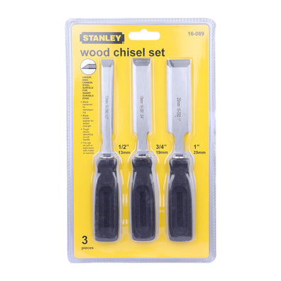 Stanley 3pcs. Wood Chisel Set (Black) (16-089)