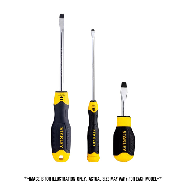 Stanley Flat Cushion Grip Screwdriver with Different Sizes