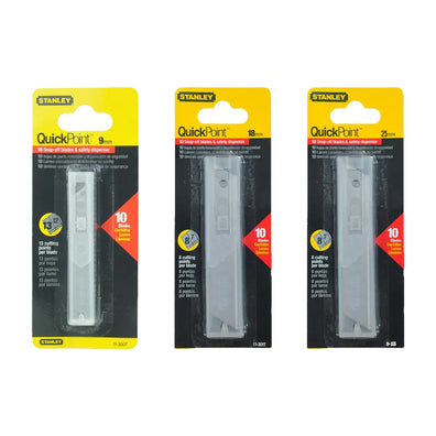 Stanley 10pcs. Replacement Knife Cutter Blades ( 9mm / 18mm / 25mm )