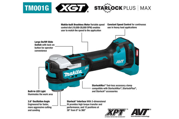 Makita TM001GZ Cordless Brushless Multi Tool 40V max (Bare Tool Only)