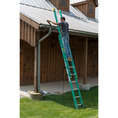 Werner Fiberglass Extension Ladder (Green) (225lbs.) ( Made in USA )