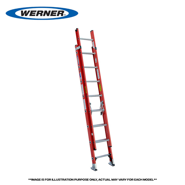 Werner Fiberglass Extension Ladder (Orange) (300lbs.) ( Made in USA )