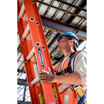 Werner Fiberglass Extension Ladder (Orange) (300lbs.) ( Made in USA )