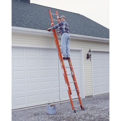 Werner Fiberglass Extension Ladder (Orange) (300lbs.) ( Made in USA )