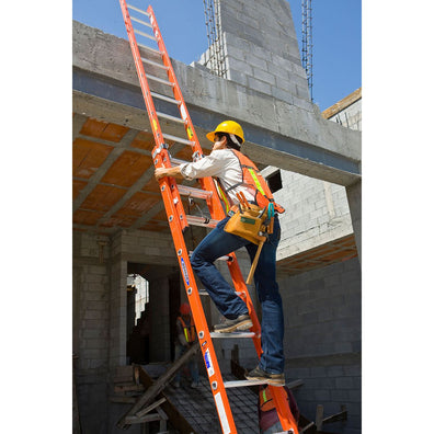 Werner Fiberglass Extension Ladder (Orange) (300lbs.) ( Made in USA )