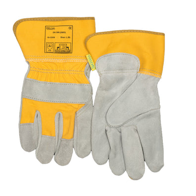 Weldas USA Leather Palm Working Gloves (Yellow)