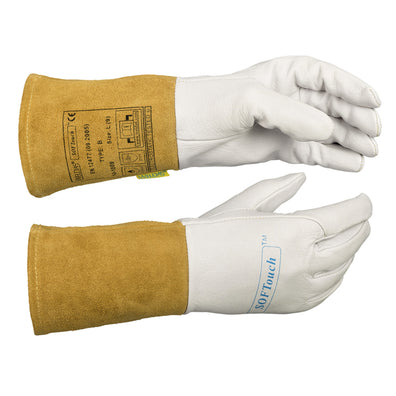 Weldas USA SOFTouch™ Grain Lightweight Goatskin Welding Glove with Split Cowhide Cuff