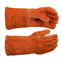 Weldas USA Wing thumb Welding Gloves, Red Split Shoulder Cow Leather