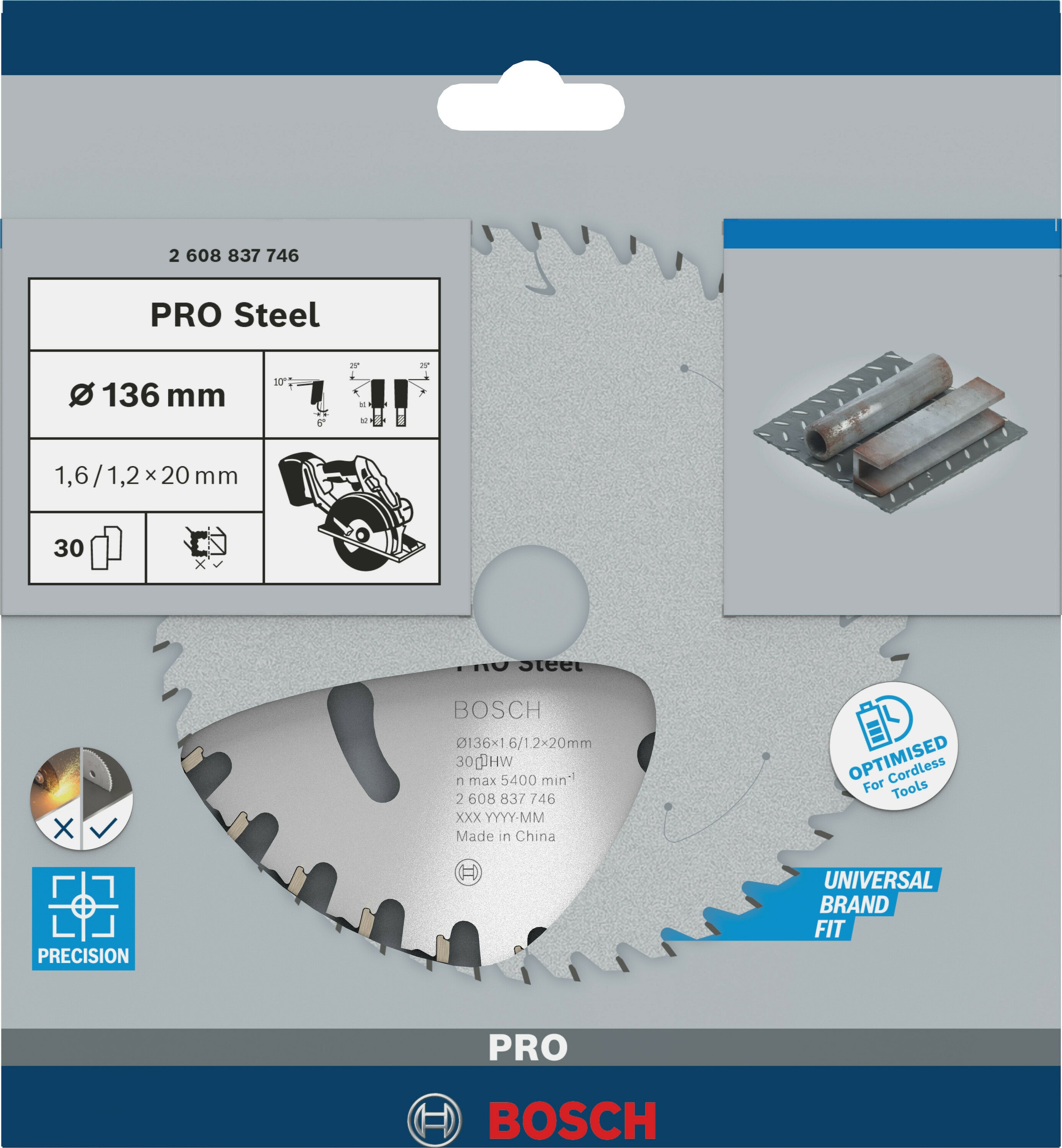 Bosch PRO Circular Saw Blade Standard For Steel ( 2608837746 )