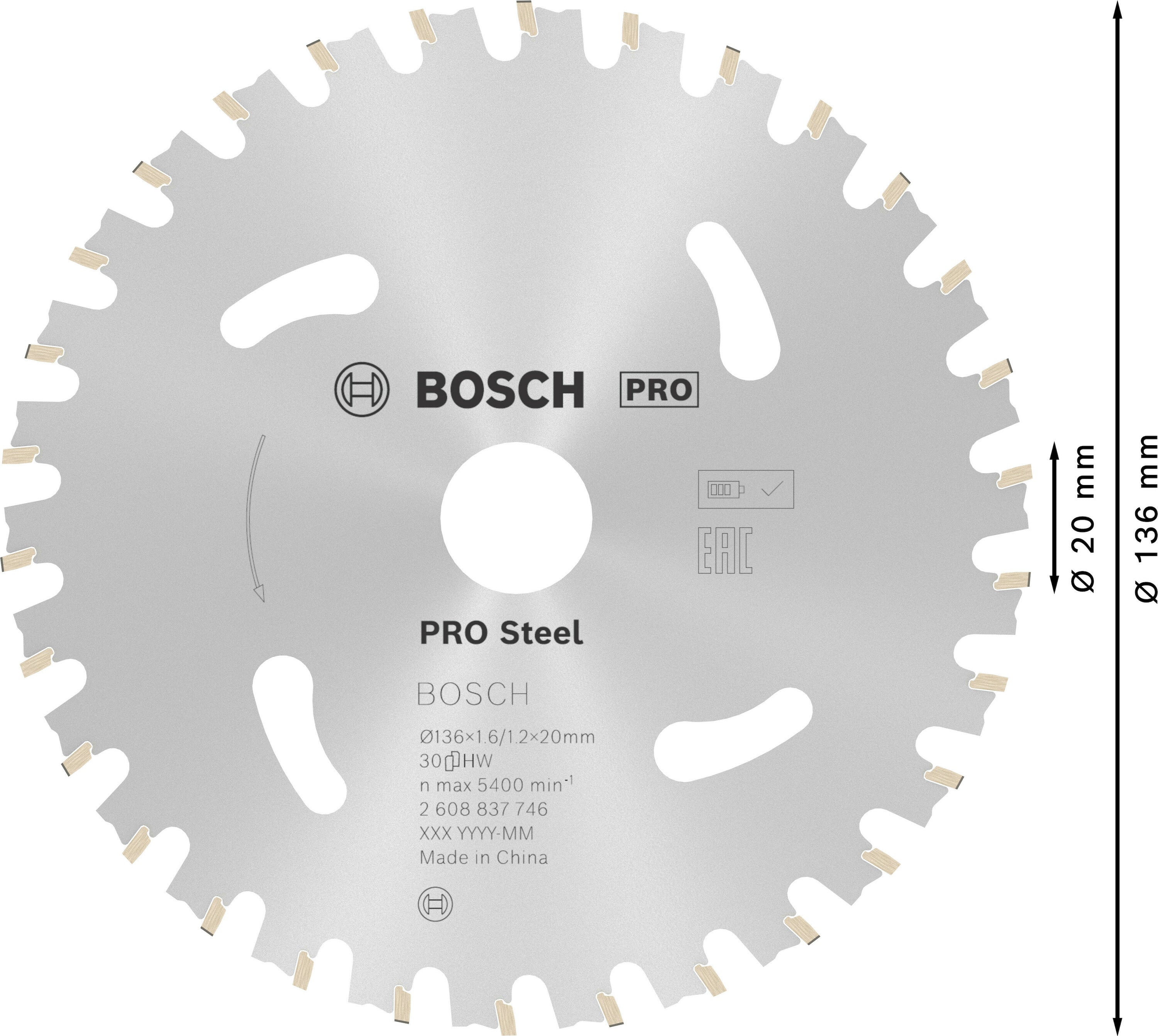 Bosch PRO Circular Saw Blade Standard For Steel ( 2608837746 )