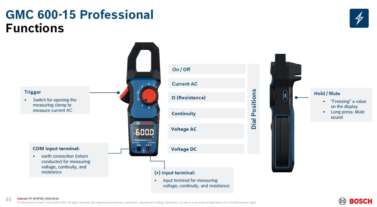 Bosch PRO GMC 600-15 Digital Clamp Meter / Tester