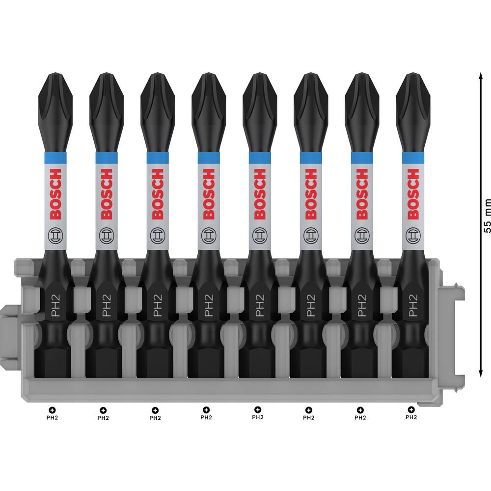 Bosch PRO 8pcs Phillips Impact Bit, PH2 55 mm ( 2608522330 )