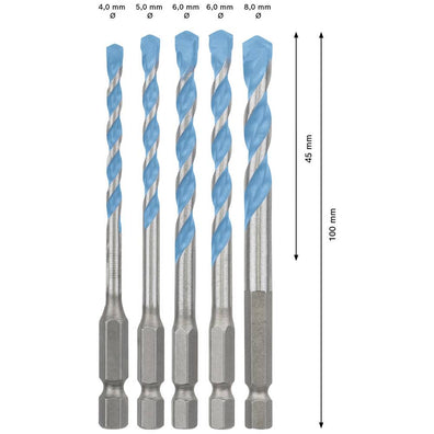 Bosch EXPERT HEX-9 5pcs Multi Construction Drill Bit Set ( 2608902289 / 2608900585 )