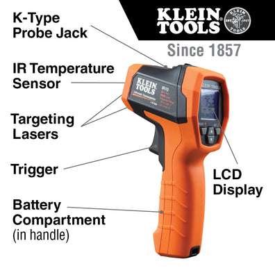 Klein USA IR10 Dual-Laser Infrared Thermometer, 20:1